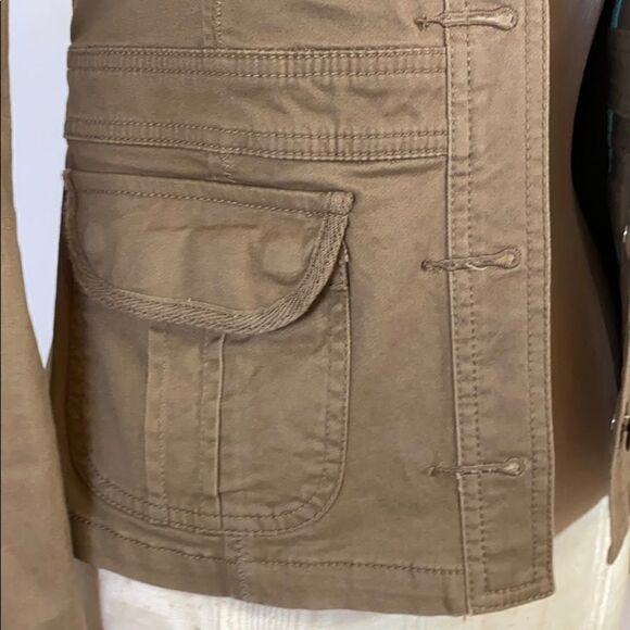 Guess Brown Denim Jean Utility Jacket with Pockets Size S - Picture 10 of 13